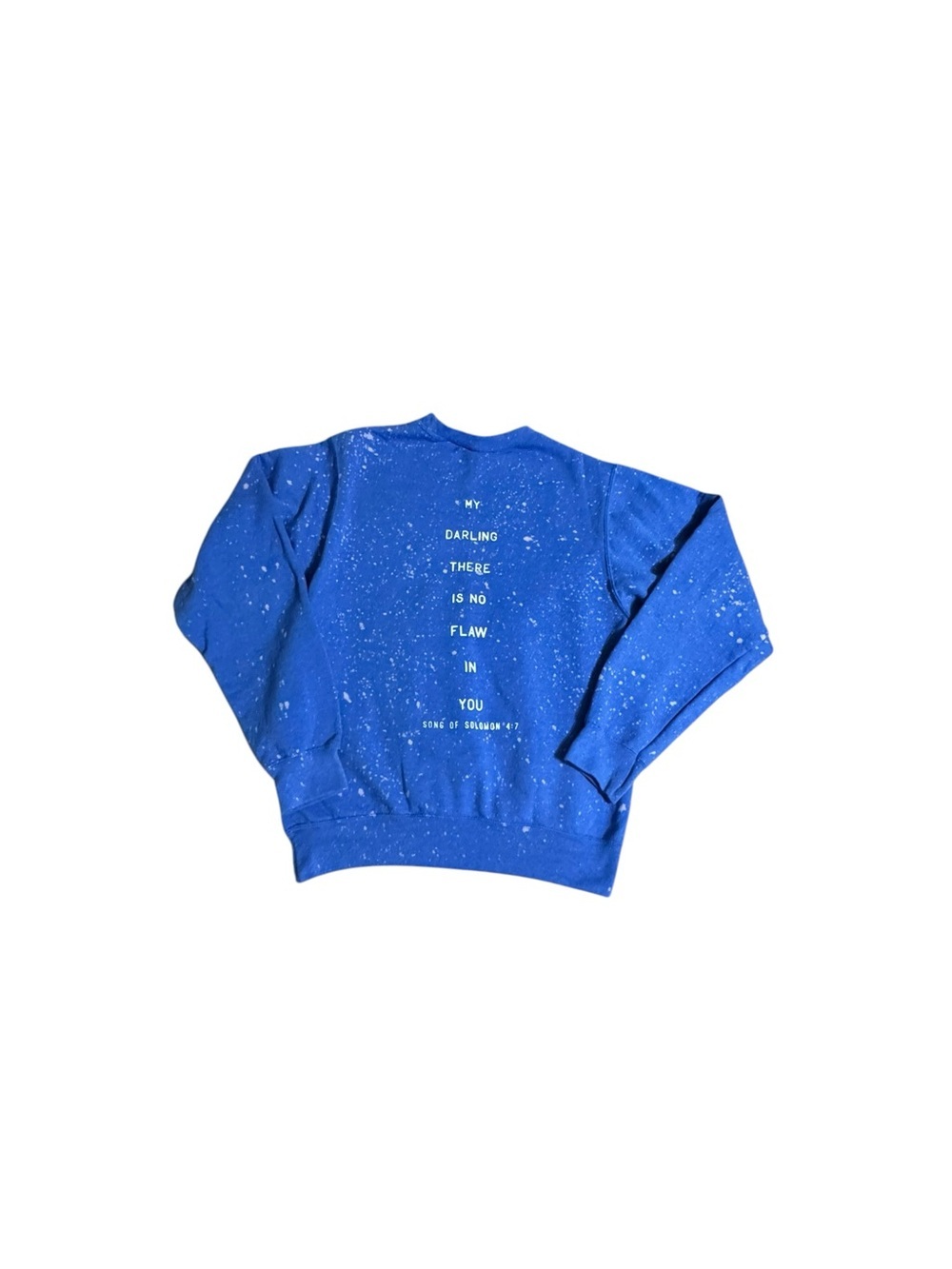 Blue Graphic Crewneck Sweatshirt with Back Text - Song of Solomon